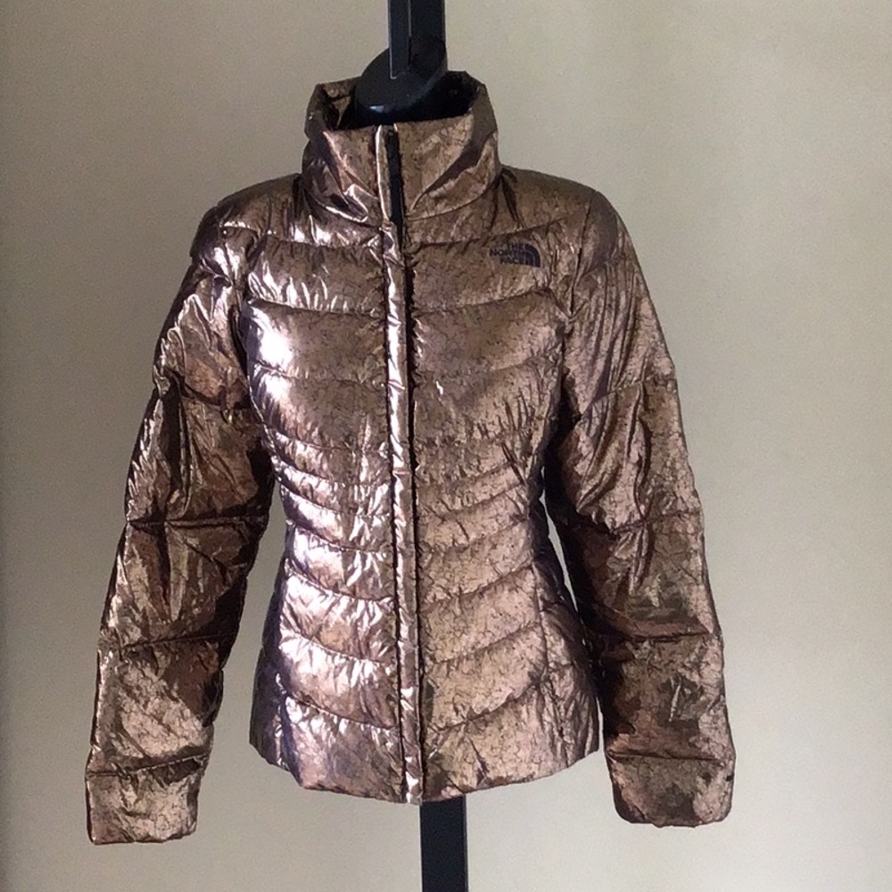 The North Face Puffer Jacket Metallic Gold Women's Size S